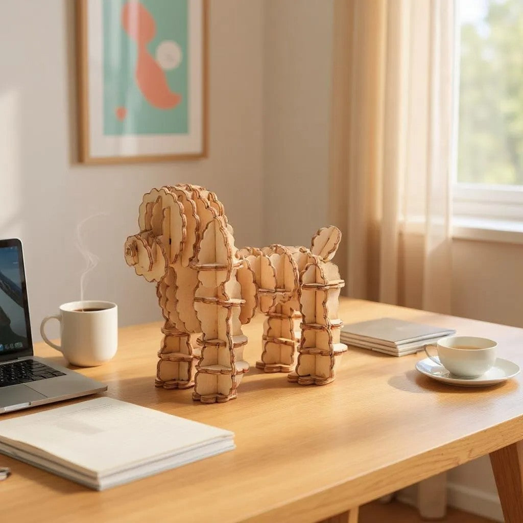 Puzzle 3D en Bois - WoodGenius™ - Caniche