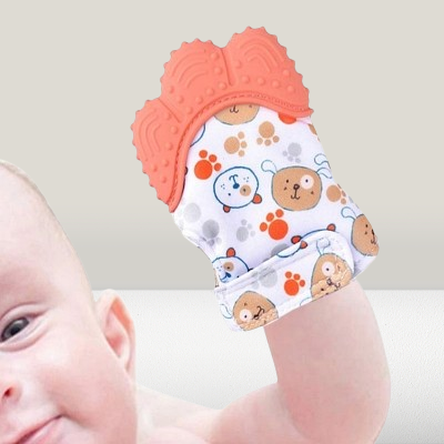 Gant de Dentition - TeethingSiliconeGloves™ - Orange