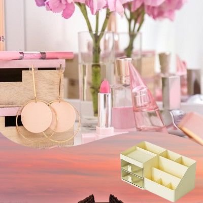 Rangement Maquillage - CosmeticStorageBox™ - Jaune