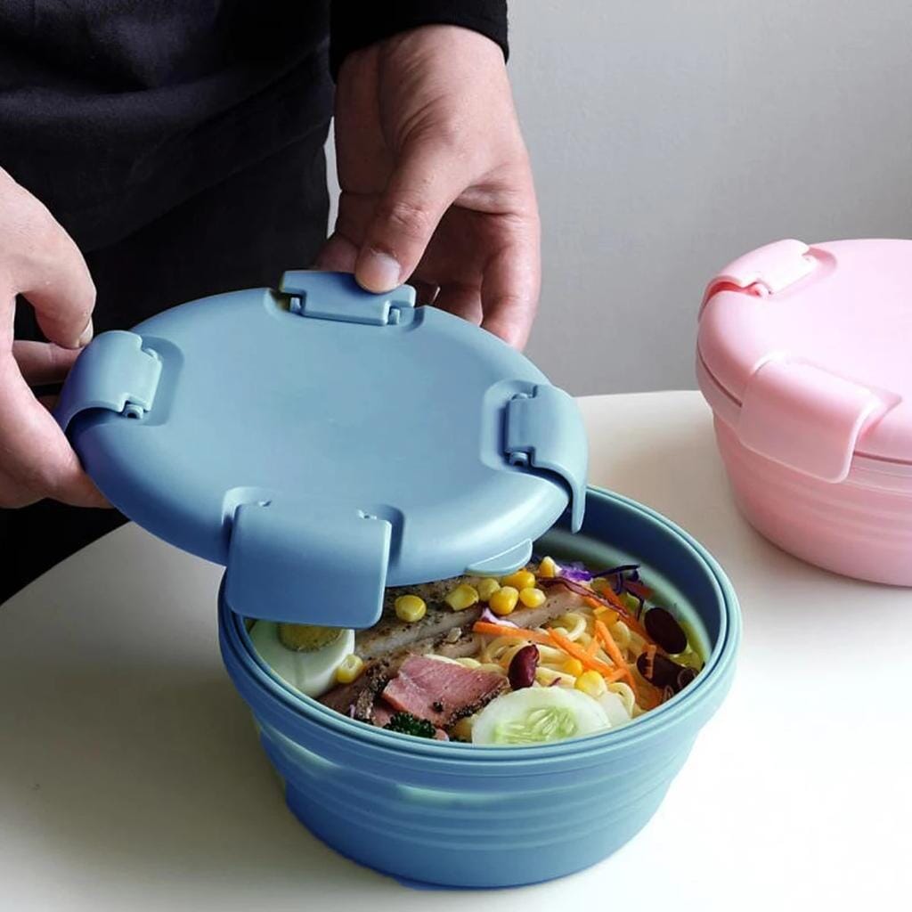 Boite de Conservation Alimentaire - SiliconeFoldingBox™ - Bleu Nordique