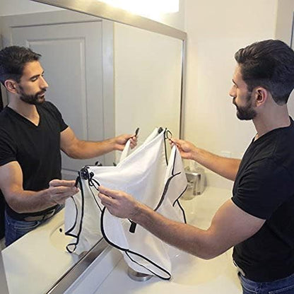 Bavoir à Barbe - GroomingWallCape™ - Blanc