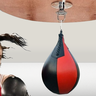 Sac De Boxe - LeatherPunchingBall™ - Rouge&Noir