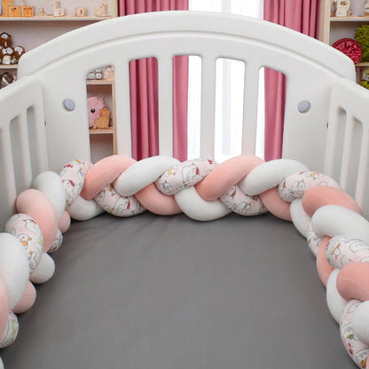 Tour de Lit Tressé - BraidBumper™ - Rose Tendre