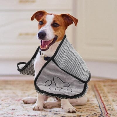 Peignoir pour Chien - SoftDogTowel™ - Gris