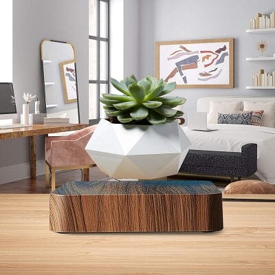 Pot de Fleurs Intérieur - LevitatingPot™ - Blanc&marron