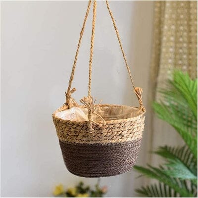 Pot de Fleur Suspendu - PlantBasket™ - Jaune/Marron