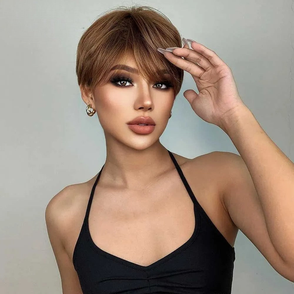 Perruque Courte Femme - NaturalLookPixie™ - Marron clair