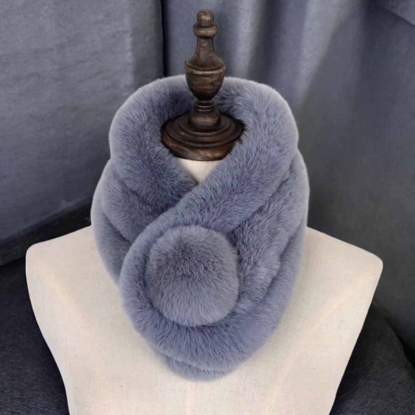 Écharpe Femme Hiver - CozyFurWrap™ - Gris