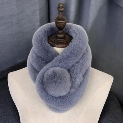 Écharpe Femme Hiver - CozyFurWrap™ - Gris