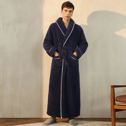 Peignoir De Bain - CozyCottonBathRobe™ - Bleu Marine