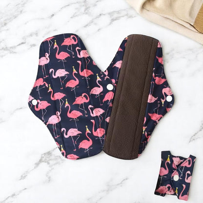 Serviette Hygiénique Lavable - EcoReusablePads™ - Flamingo