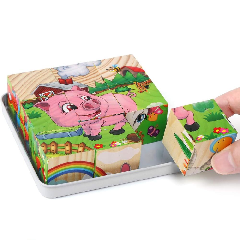 Puzzle en Bois - CubeMontessori™ - Ferme Bébé