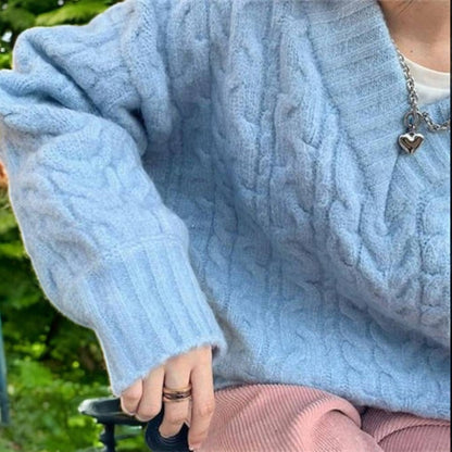 Pull Tricot - CozyKnitSweater™ - Bleu Ciel