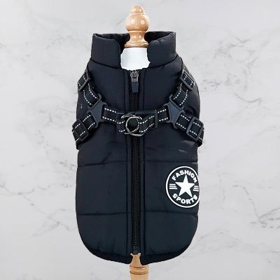 imperméables pour chiens - HarnessDogJacket™ - Noir