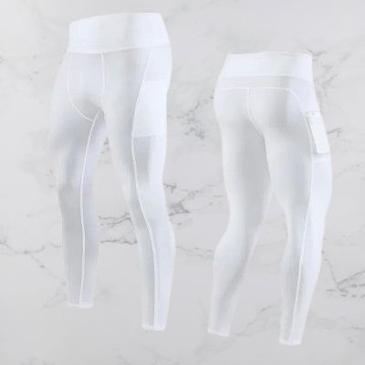 Pantalon yoga homme - FitnessLycraPants™ - Blanc