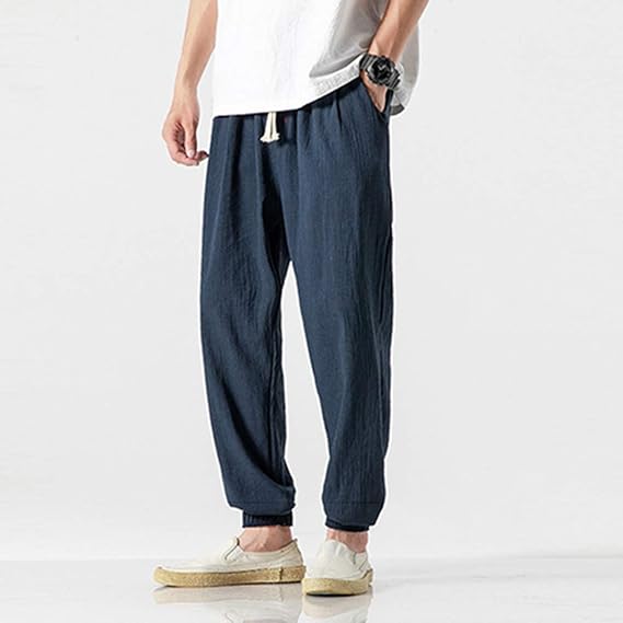 Pantalon en Lin Homme - ModestFlow™ - Bleu marine