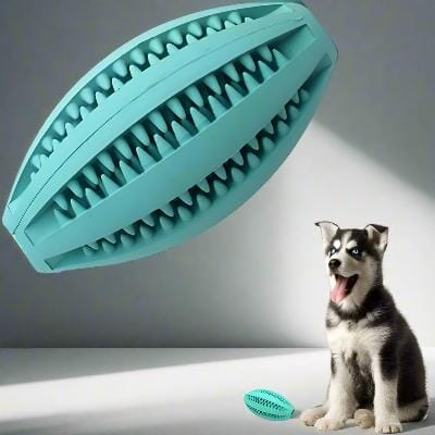 Jouet Interactif pour Chien - ChewBounceBall™ - Bleu Clair