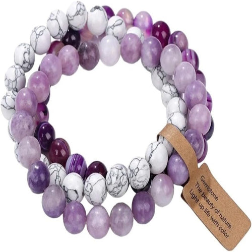 BRACELET PIERRE NATURELLE - CrystalMuse™ - Mauve