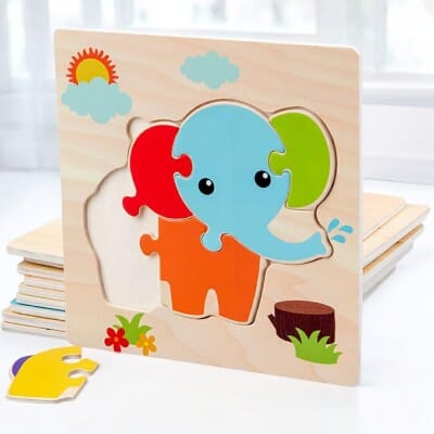 Puzzle en Bois - PuzzlePals™ - Éléphant