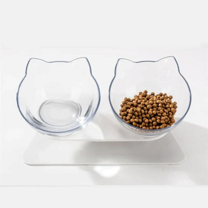 Gamelle Chat - CatDoubleBowl™ - Transparent
