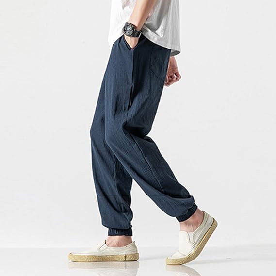 Pantalon en Lin Homme - ModestFlow™ - Bleu marine