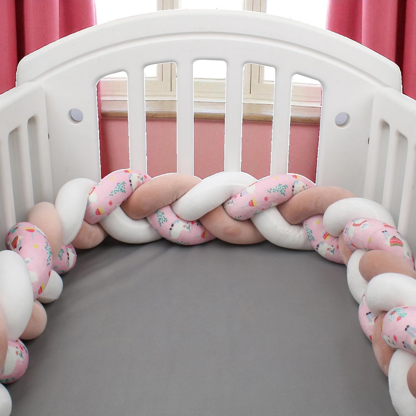 Tour de Lit Tressé - BraidBumper™ - Rose Poudré