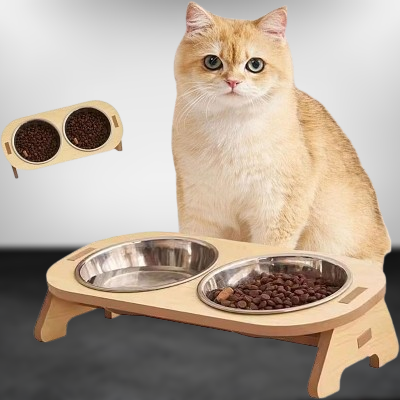 Gamelle Chat - Anti-KnockoverCatFeeder™ - Double