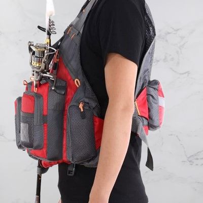 Gilet de Peche - FishingVestOutdoor™ - Rouge