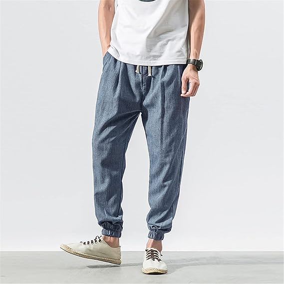 Pantalon en Lin Homme - ModestFlow™ - Bleu