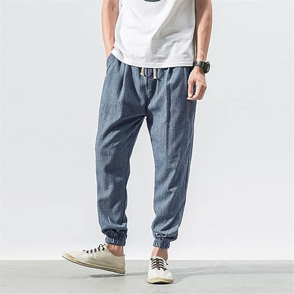 Pantalon en Lin Homme - ModestFlow™ - Bleu