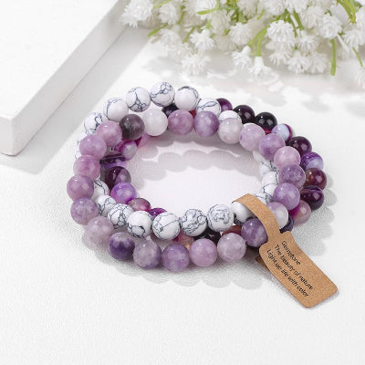 BRACELET PIERRE NATURELLE - CrystalMuse™ - Mauve