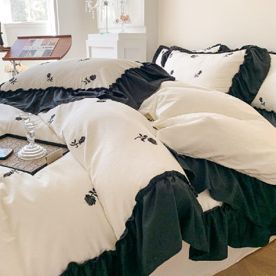 Linge de Lit - RoseDream™ Blanc & Noir
