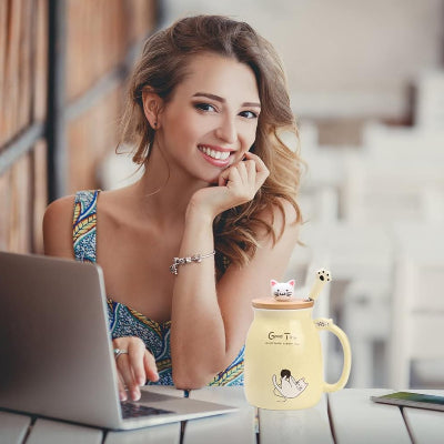 Tasse à Thé - PurrfectSip™ - Jaune