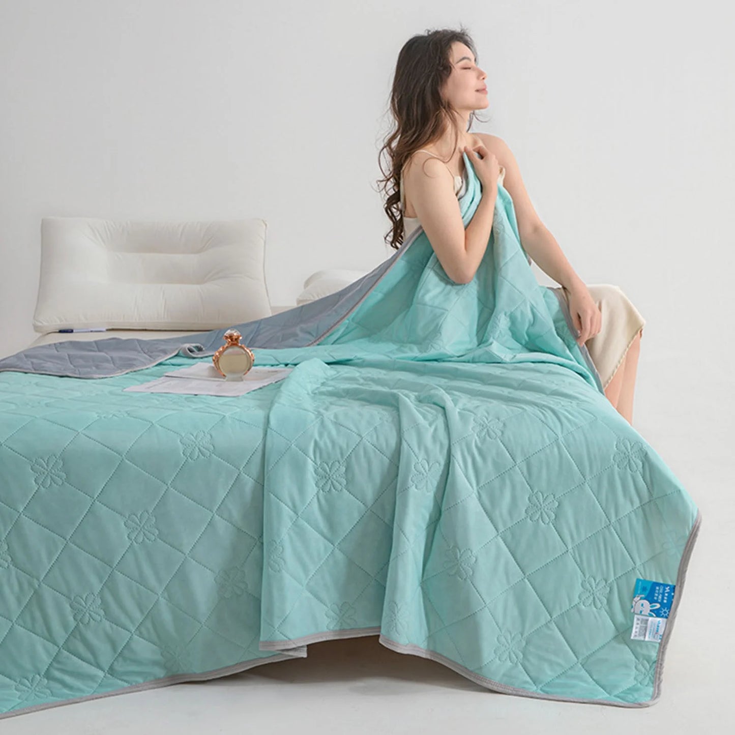 Couette d'Été - ChillBreezeComforter™ - Vert d'Eau