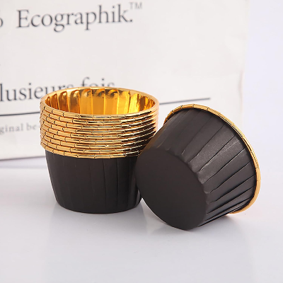 Caissette pour Muffins - CupcakeWrappers™ - Noir Dorée