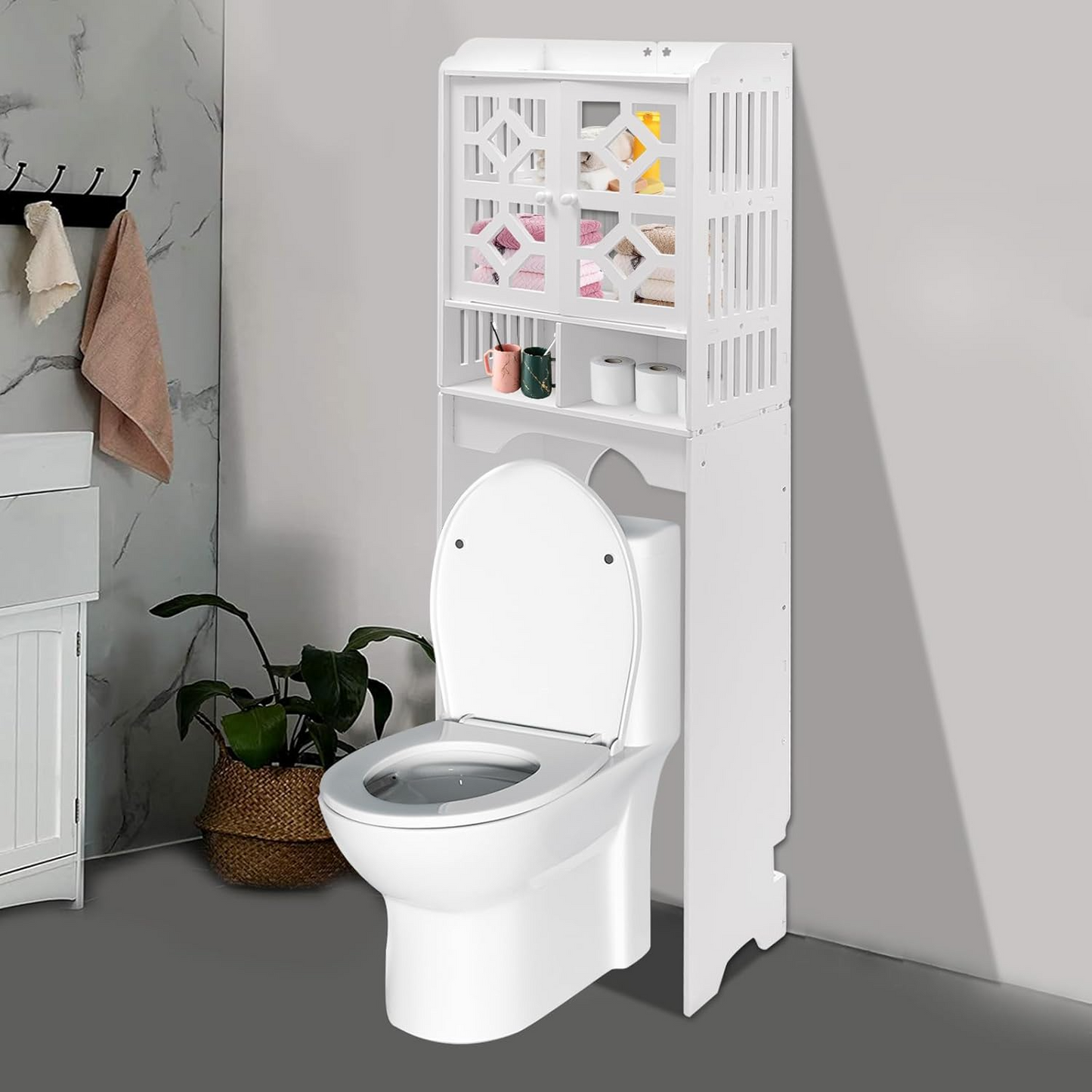 Armoire De Toilette - HouseholdToiletCabinet™ - Double Porte Haut