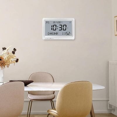 Horloge Adhan - AzanClock™ - Blanc Ecran Blanc