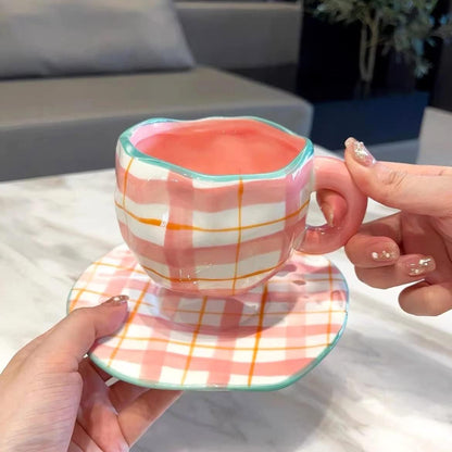 Tasse à Café - CozyBloomCup™ - Maillage Rose