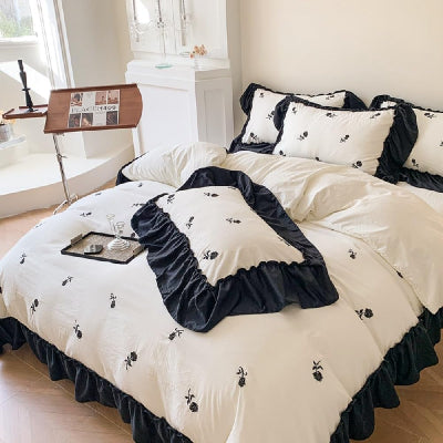 Linge de Lit - RoseDream™ Blanc & Noir