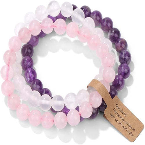 BRACELET PIERRE NATURELLE - CrystalMuse™ - Quartz Rose