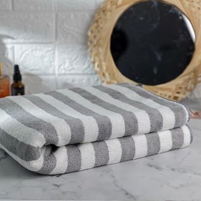 Serviette Microfibre - PetTowel™ - Rayures Gris Clair