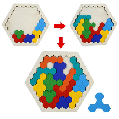 Puzzle en Bois - HexaLogic™ - Multicolore
