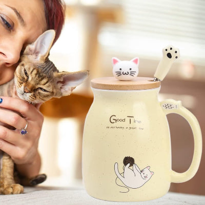 Tasse à Thé - PurrfectSip™ - Jaune