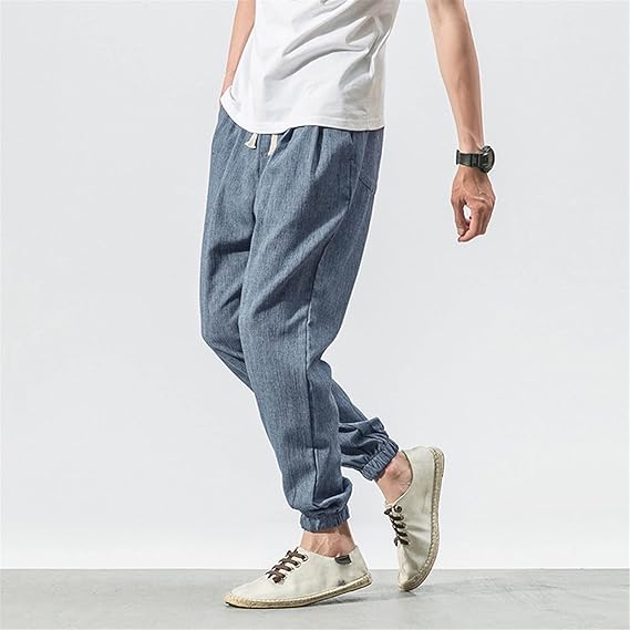 Pantalon en Lin Homme - ModestFlow™ - Bleu