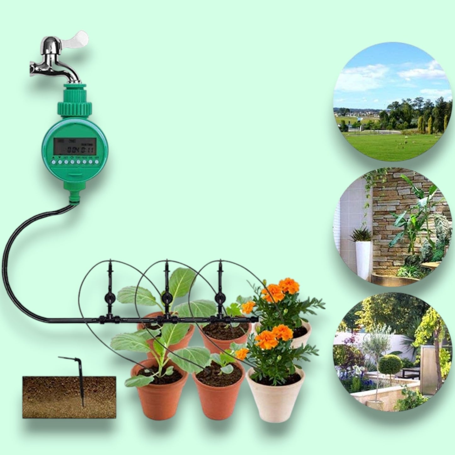 Programmateur Arrosage - AquaSmart™ - Vert Clair