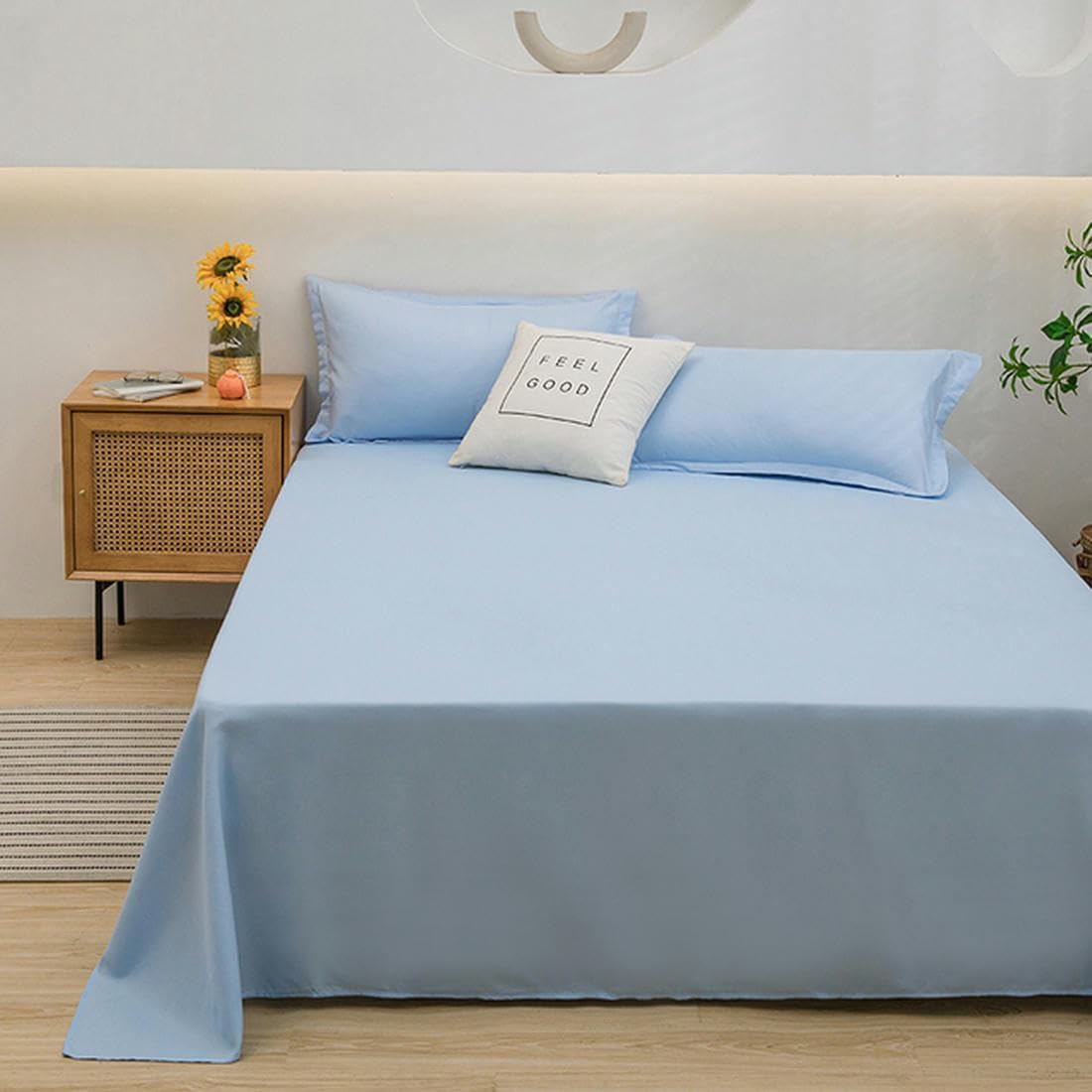 Drap Housse - LinoSoftSheet™ - Bleu Ciel