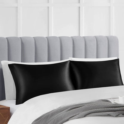 Taie d'Oreiller en Satin - SatinDreamPillow™ - Noir