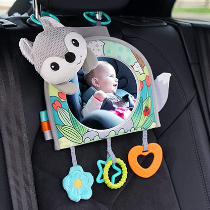 Miroir Voiture pour Bebe - SafeViewBabyMirror™ - Loup Gris
