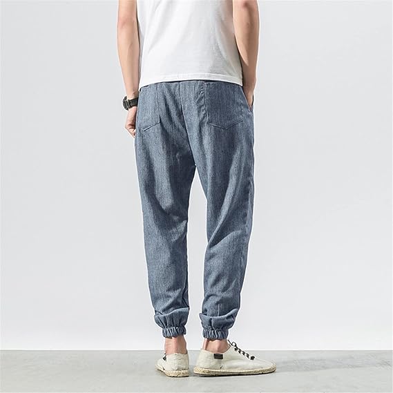 Pantalon en Lin Homme - ModestFlow™ - Bleu