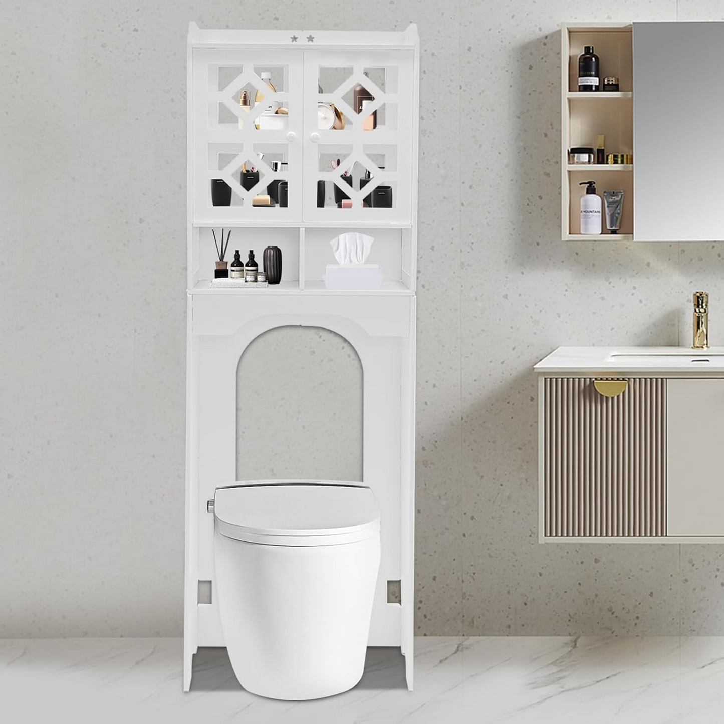 Armoire De Toilette - HouseholdToiletCabinet™ - Double Porte Haut